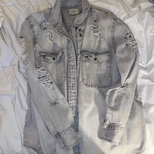 AE Distressed Jean Shirt